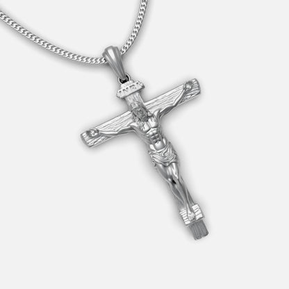 Collar de Cristo INRI en plata 950 y baño de oro 18k