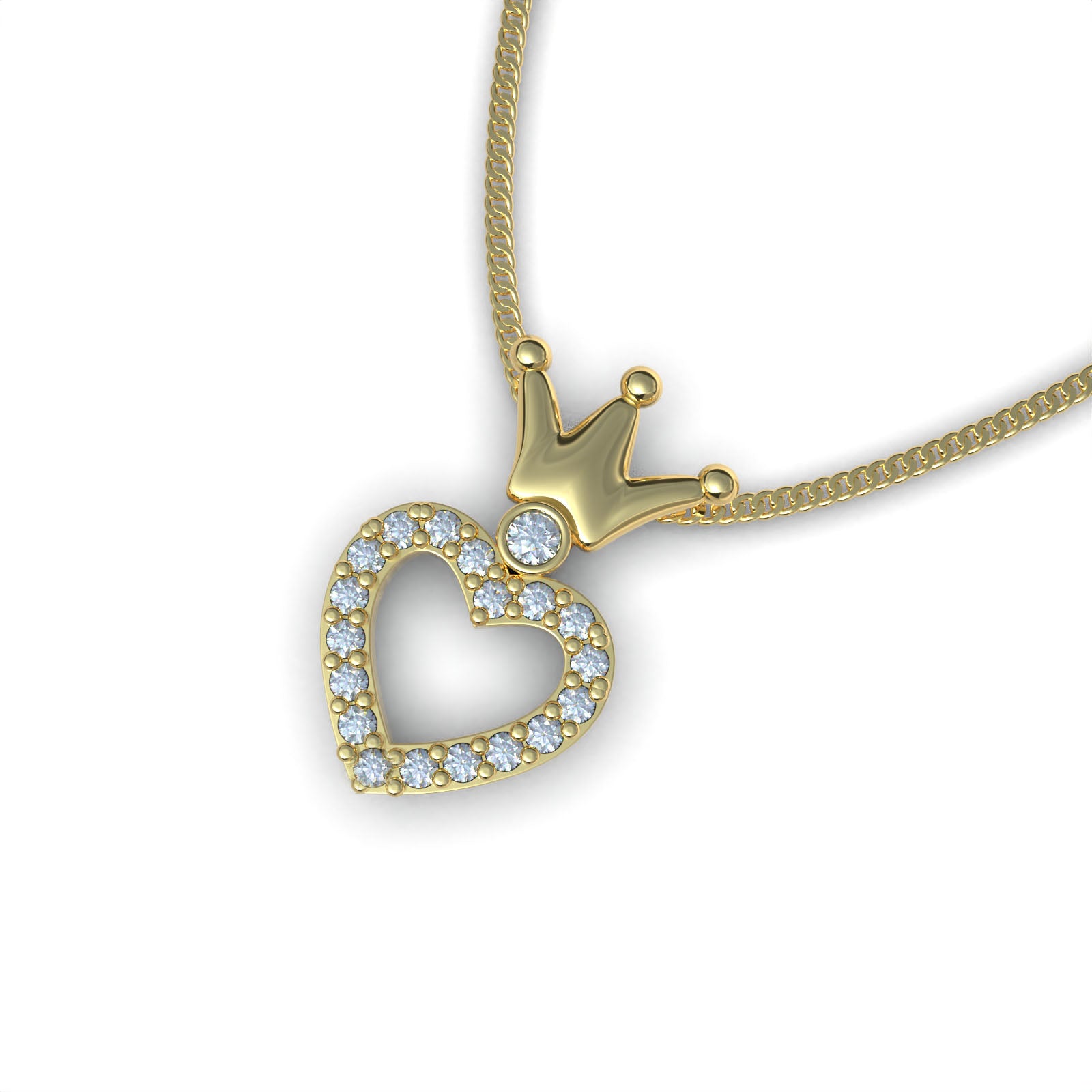 Collar Corona y Corazón Plata 950 | Hecho a Mano | Luya Joyería