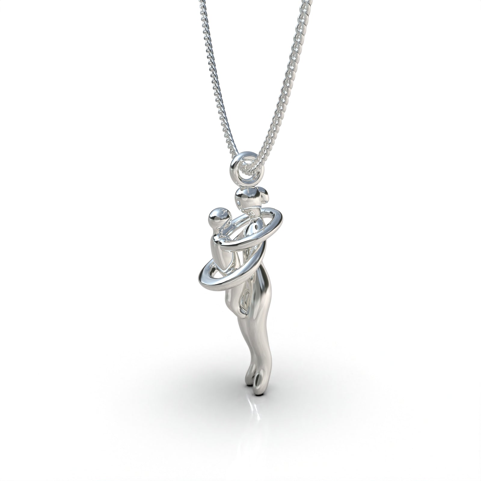 Collar Abrazo Eterno de Mamá en Plata 950 usado como regalo Día de la Madre — Luya Joyería Perú