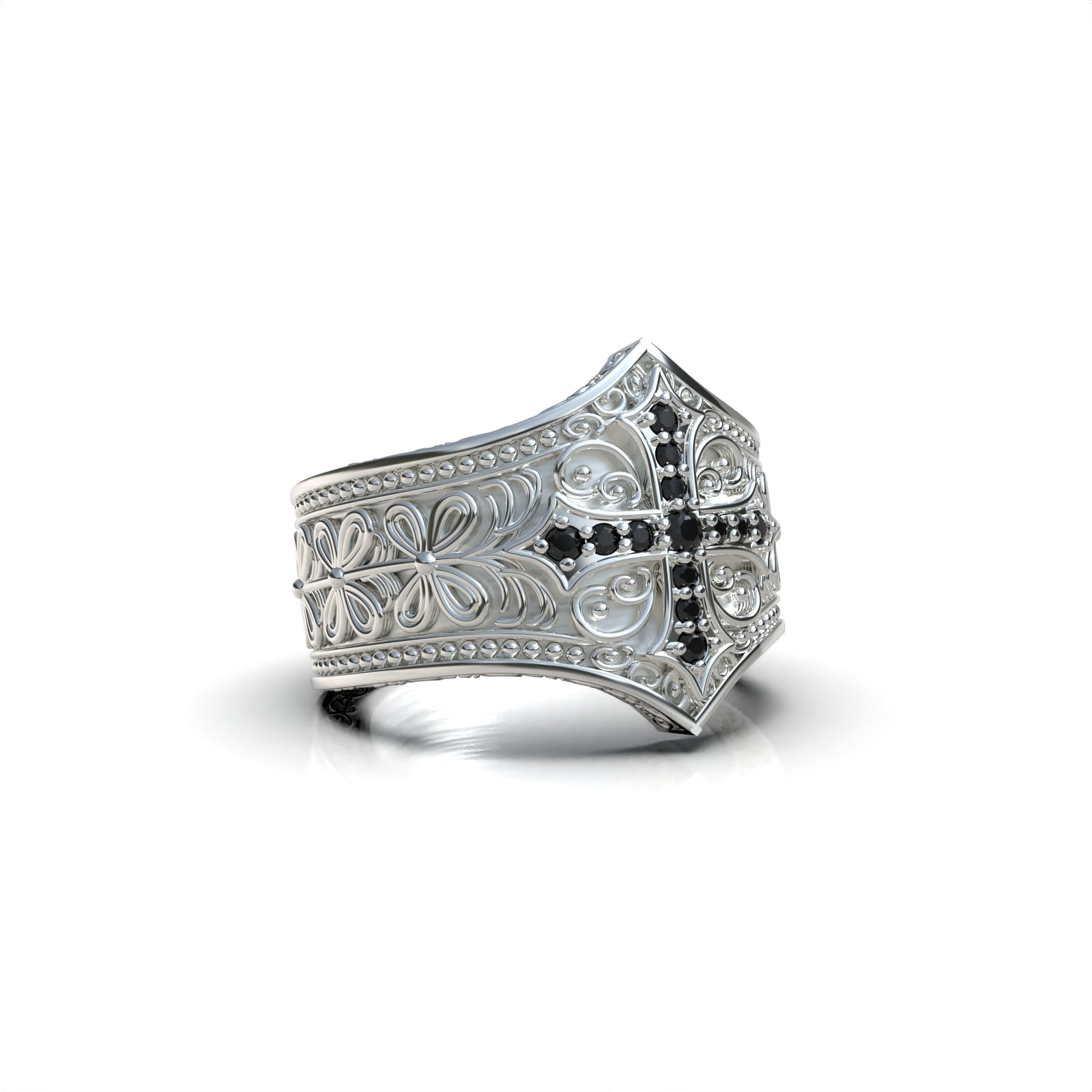 Anillo Cruz del Temple Plata 950 | Hecho a Mano | Luya Joyería