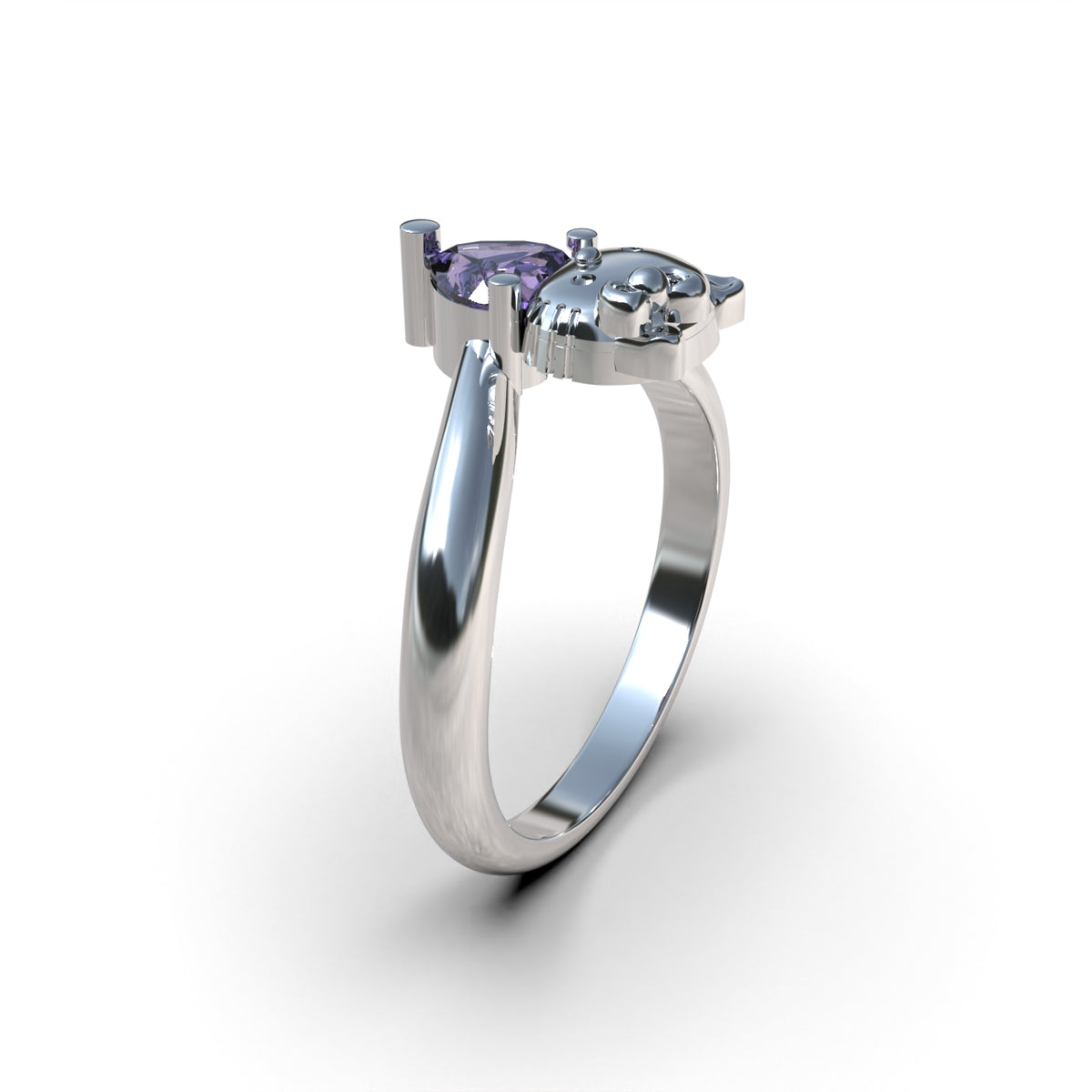 Anillo Hello Kitty con piedras en plata 950
