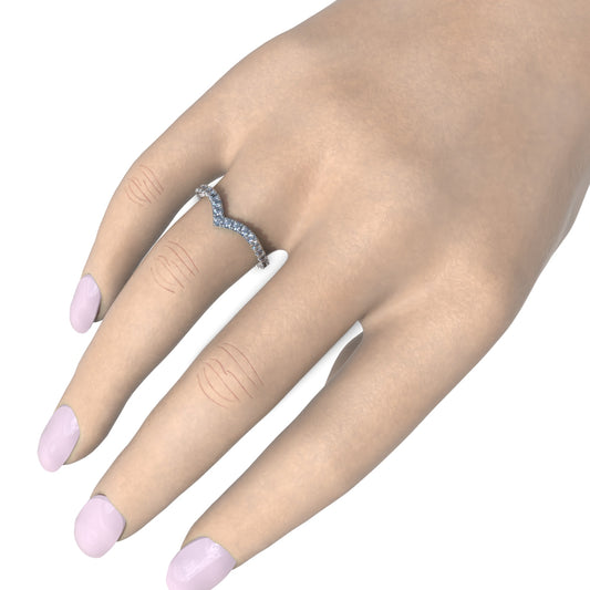 Anillo curva de amor en plata 950