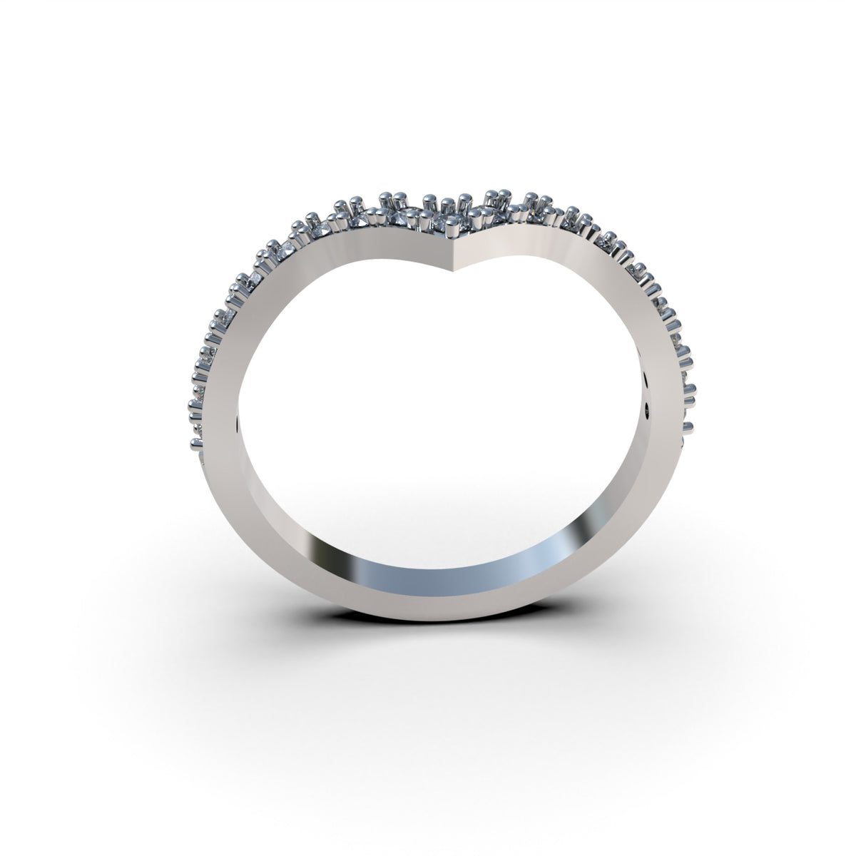 Anillo curva de amor en plata 950