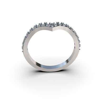 Anillo curva de amor en plata 950