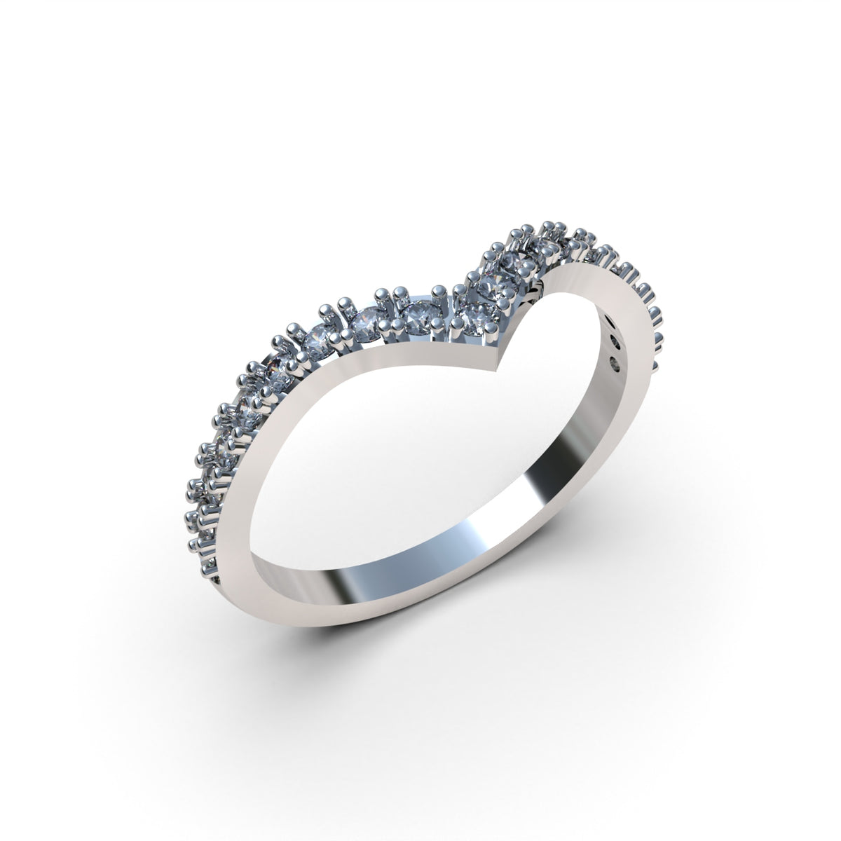 Anillo curva de amor en plata 950