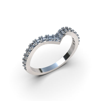 Anillo curva de amor en plata 950