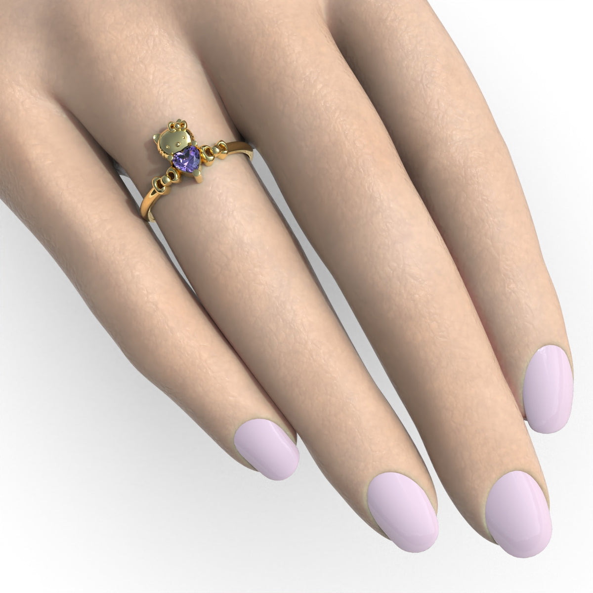 Anillo Hello Kitty en oro 18k sólido