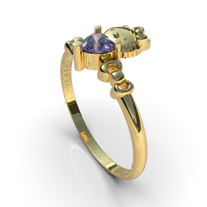 Anillo Hello Kitty en oro 18k sólido