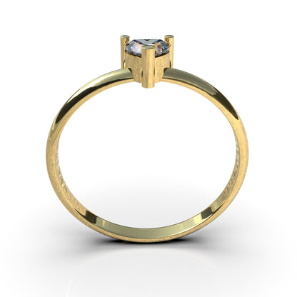 Anillo de corazón en oro 18k sólido