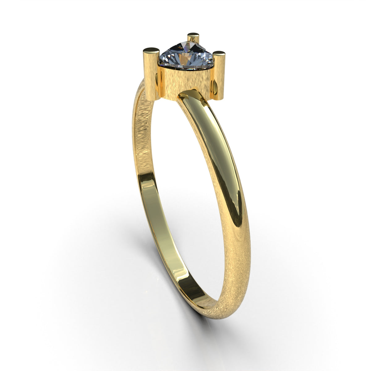 Anillo de corazón en oro 18k sólido