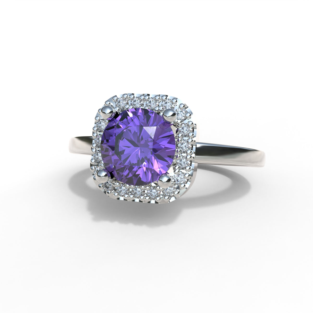 Anillo de rosas con piedra en plata 950