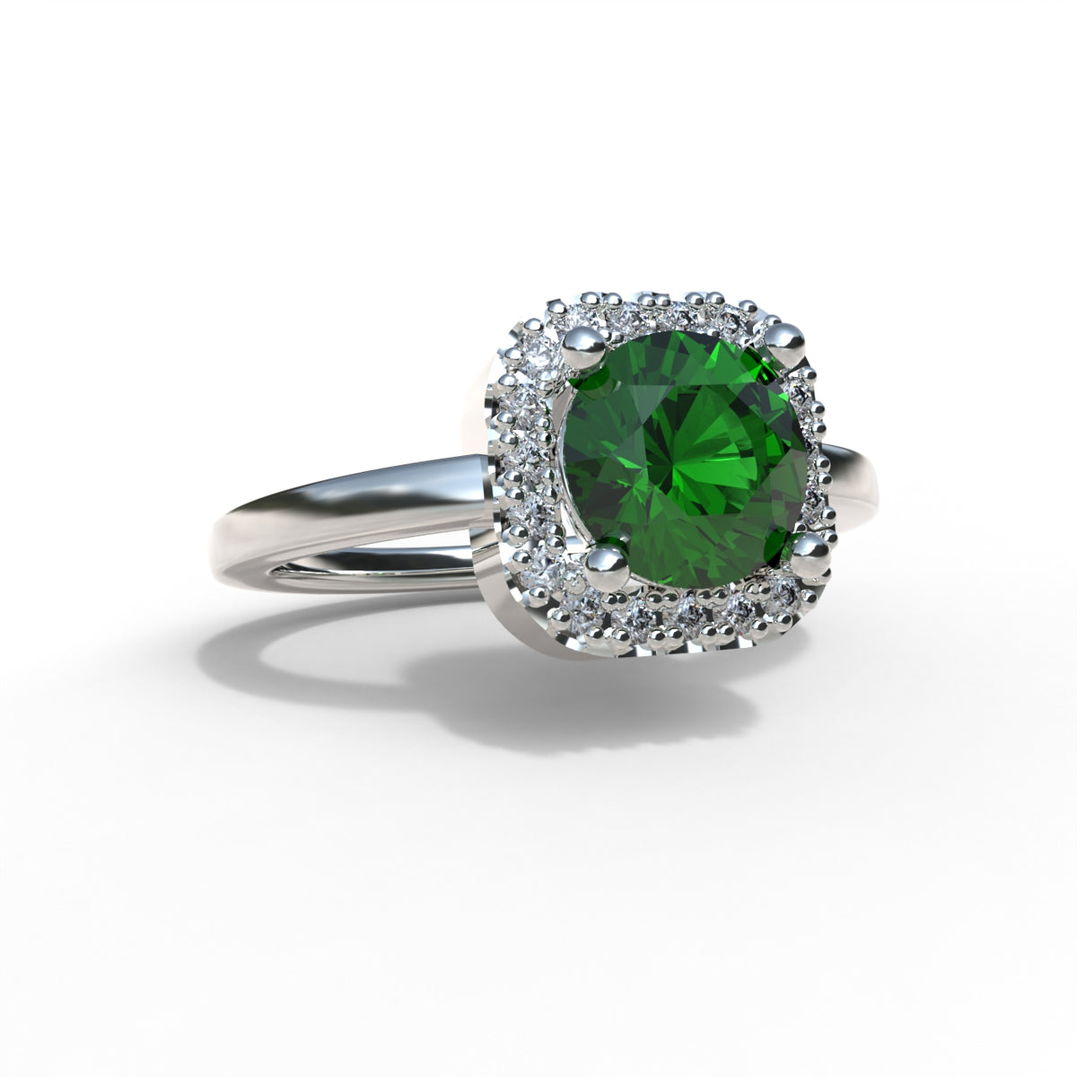Anillo de rosas con piedra en plata 950