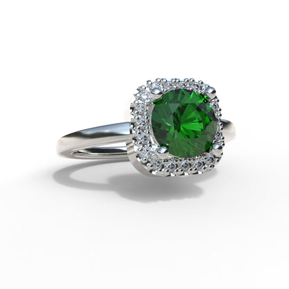 Anillo de rosas con piedra en plata 950