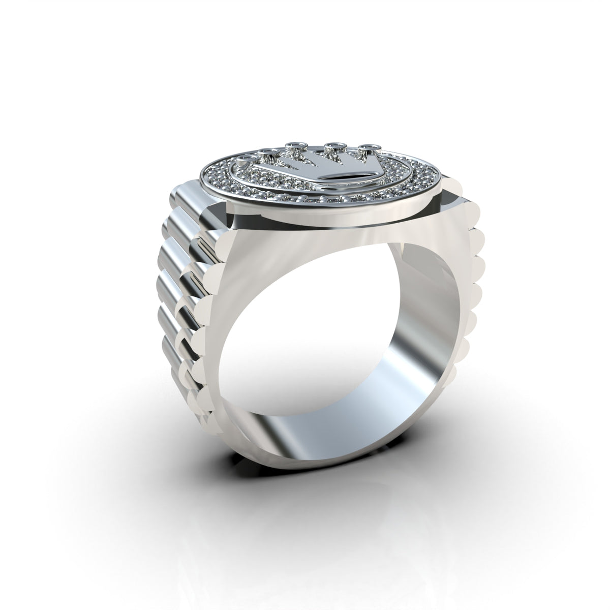 Anillo para hombre con piedras brillantes en plata 950 – Ice