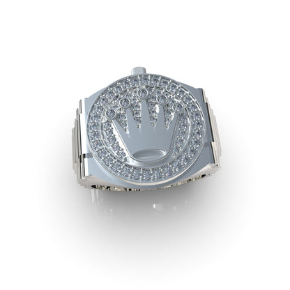 Anillo para hombre con piedras brillantes en plata 950 – Ice