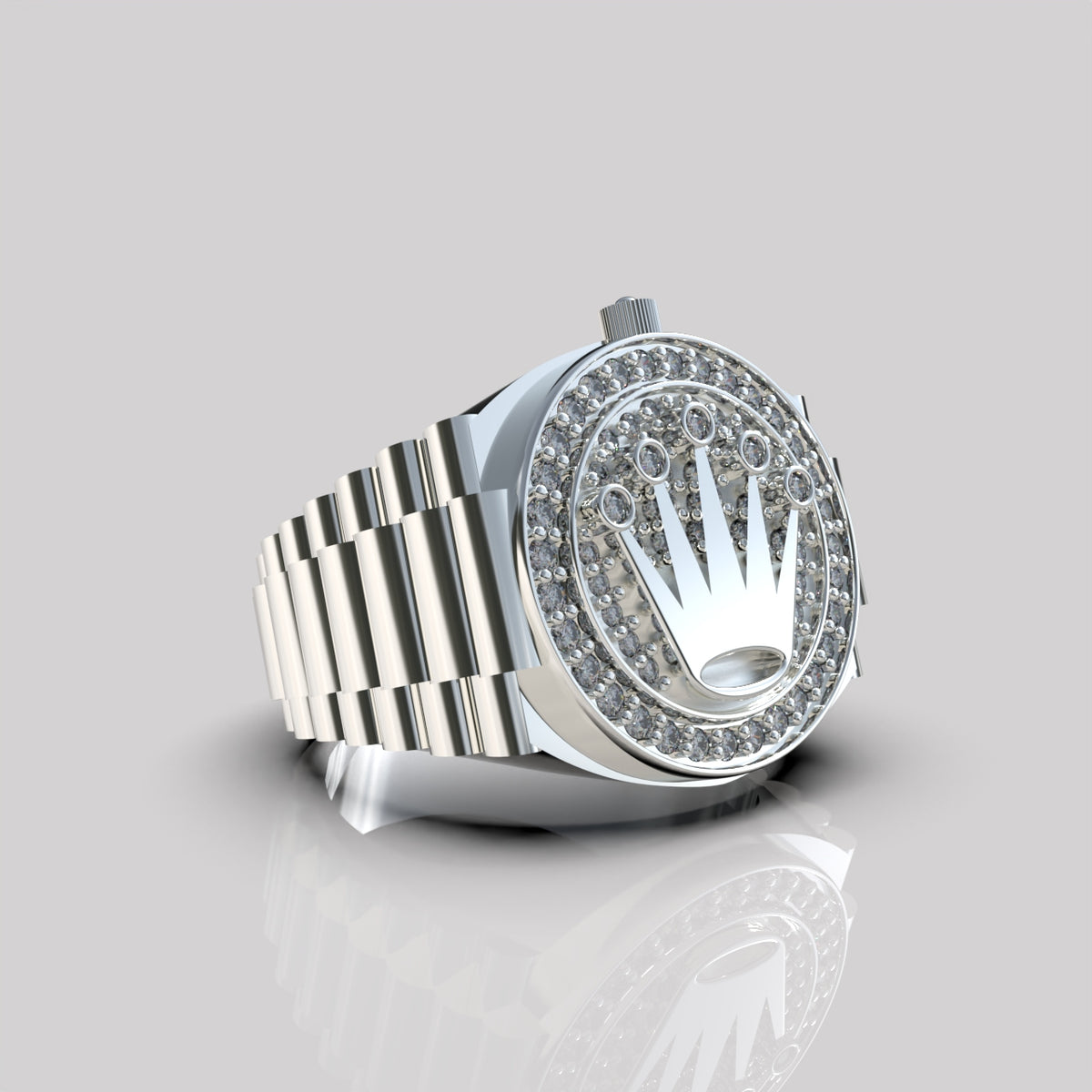 Anillo para hombre con piedras brillantes en plata 950 – Ice