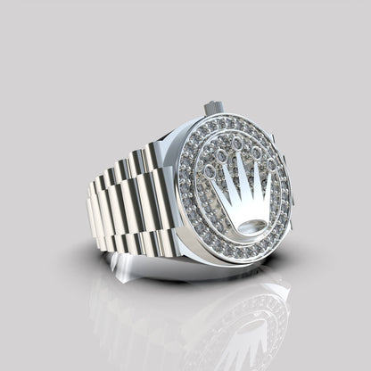 Anillo para hombre con piedras brillantes en plata 950 – Ice