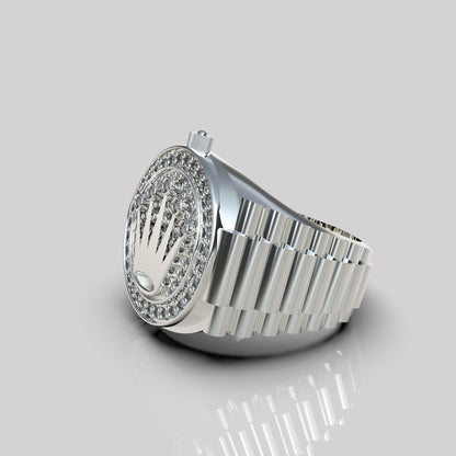 Anillo para hombre con piedras brillantes en plata 950 – Ice
