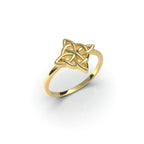 Anillo nudo de bruja en plata 950 y baño de oro 18k