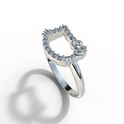 950 Silver Kitty Ring | Handmade | Luya Jewelry
