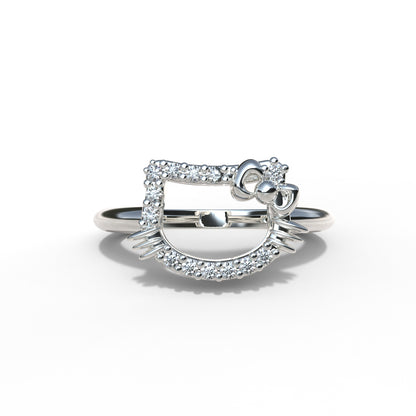 950 Silver Kitty Ring | Handmade | Luya Jewelry