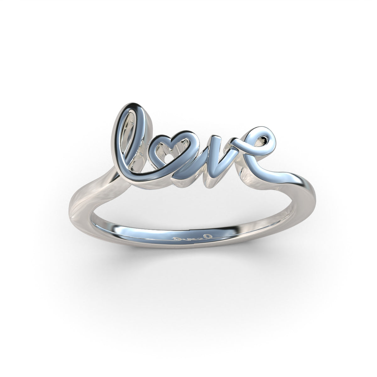 Anillo con letras de amor en plata 950
