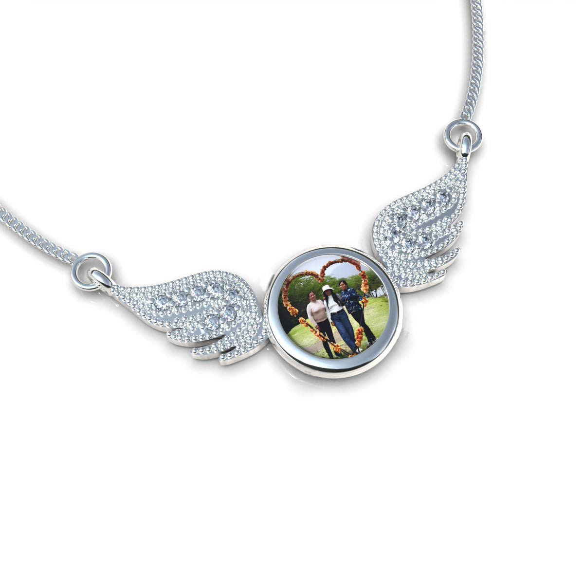 Encapsulated Love Wings Necklace