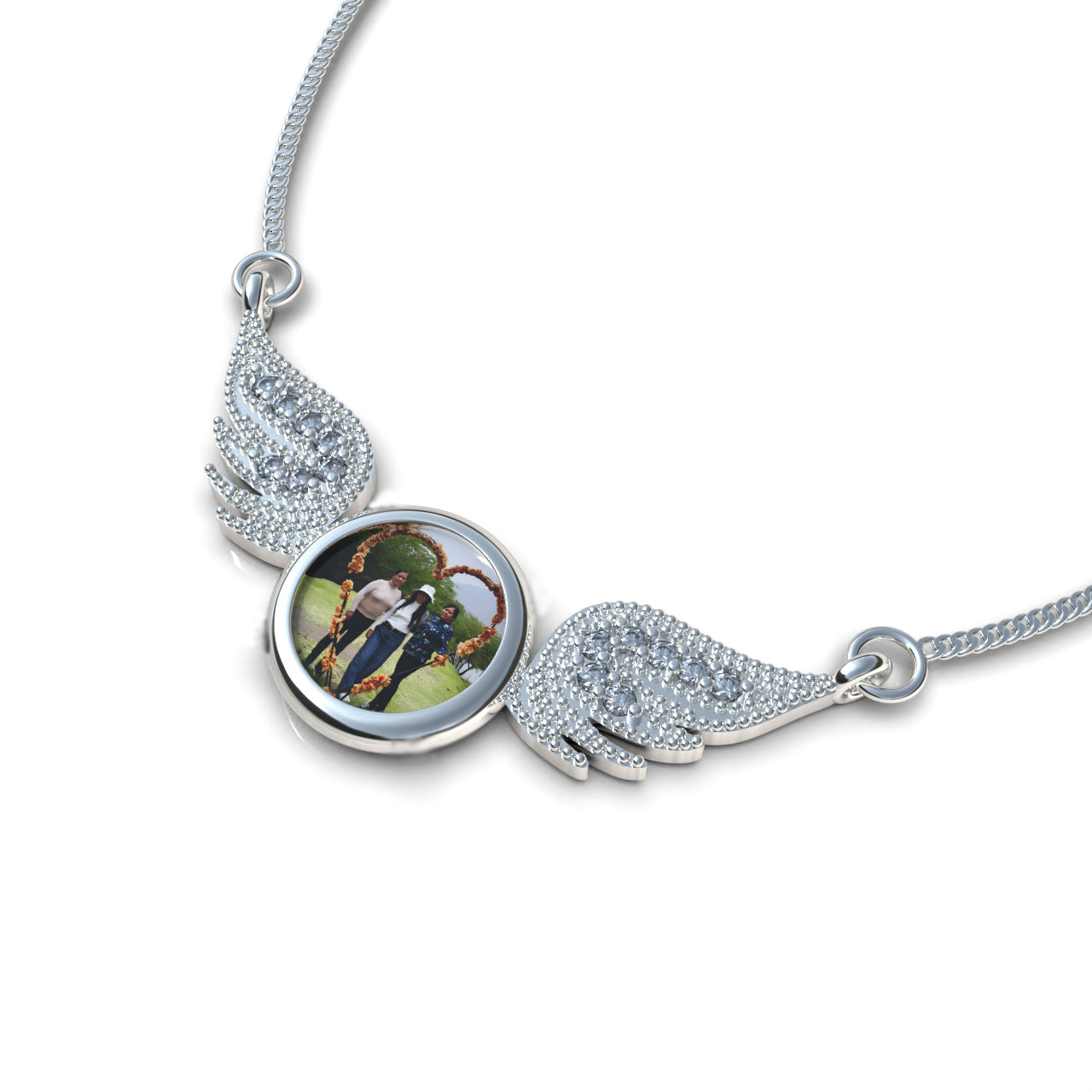 Encapsulated Love Wings Necklace