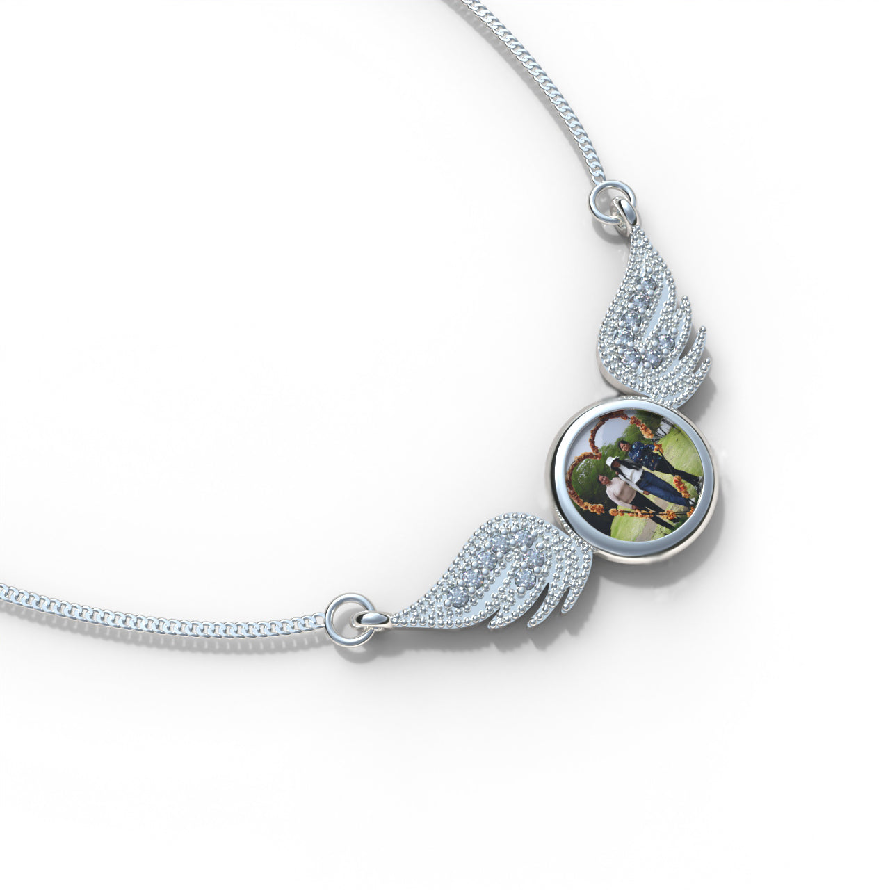 Encapsulated Love Wings Necklace