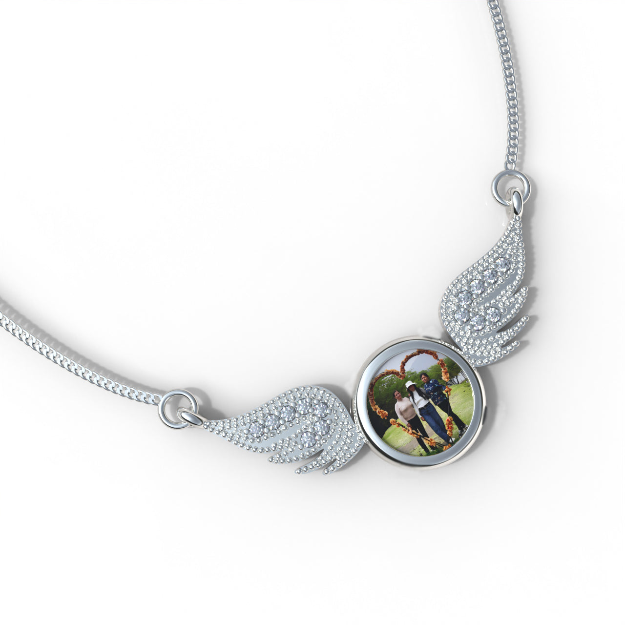 Encapsulated Love Wings Necklace