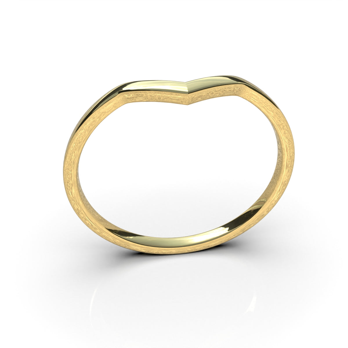 Anillo V con piedras en oro 18k sólido