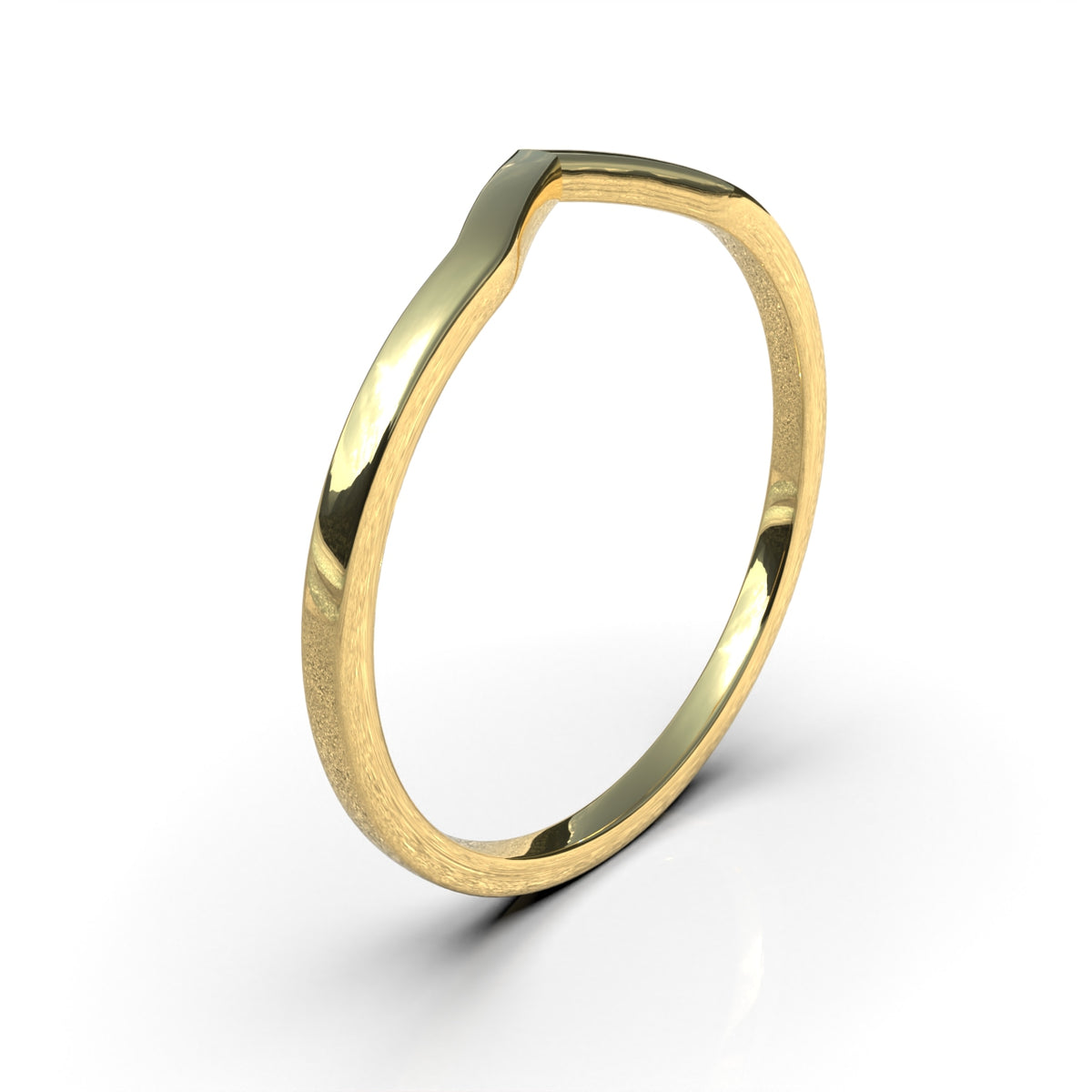 Anillo V con piedras en oro 18k sólido