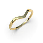 Anillo V con piedras en oro 18k sólido
