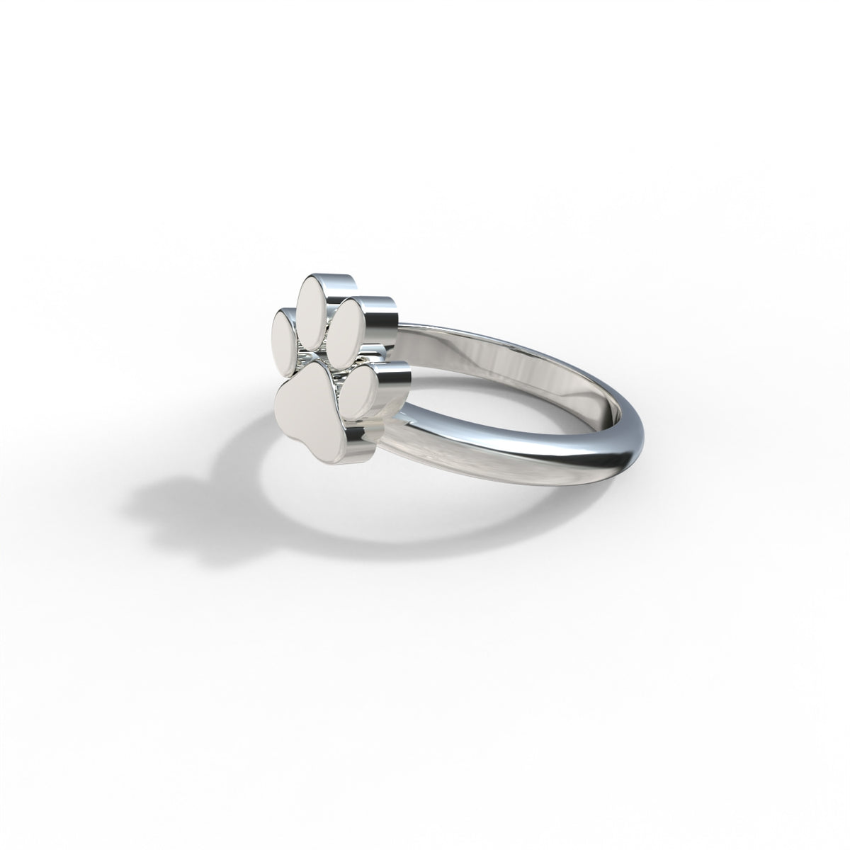 Anillo de huella de perro en plata 950