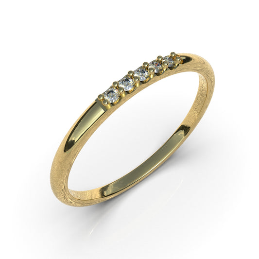 Anillo de 5 piedras en oro 18k sólido