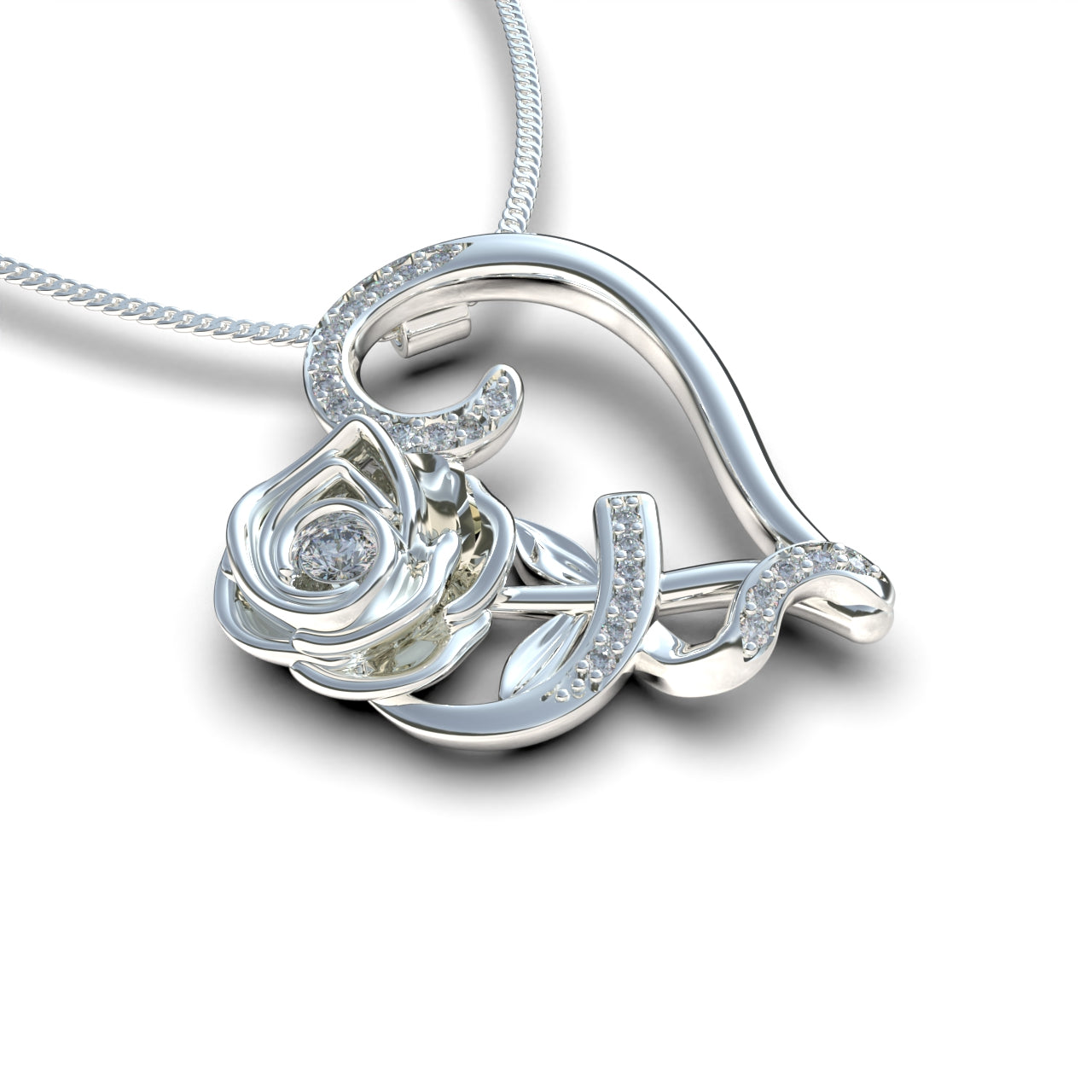 Collar de Rosa Corazón