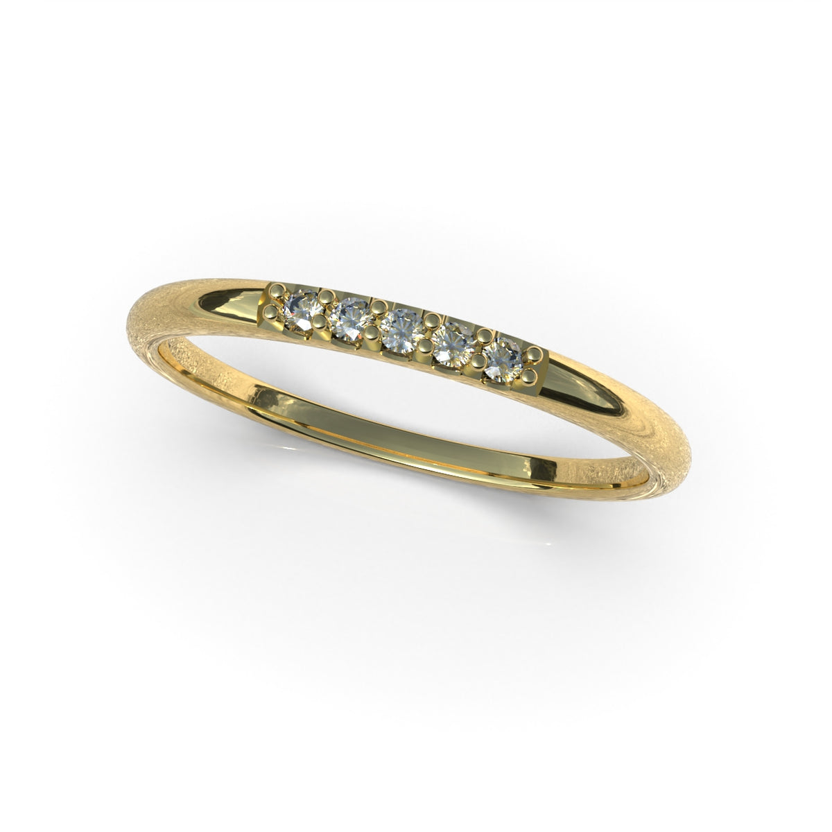 Anillo de 5 piedras en oro 18k sólido