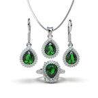 Set Sultana Hurrem en plata 950: collar, aretes y anillo