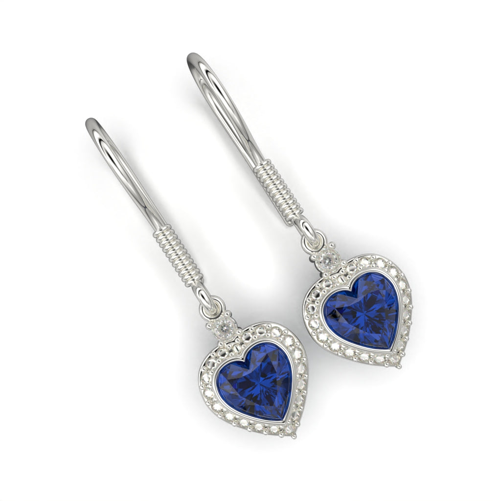 Aretes en forma de corazon - Plata 950 | Hecho a Mano | Luya Joyería