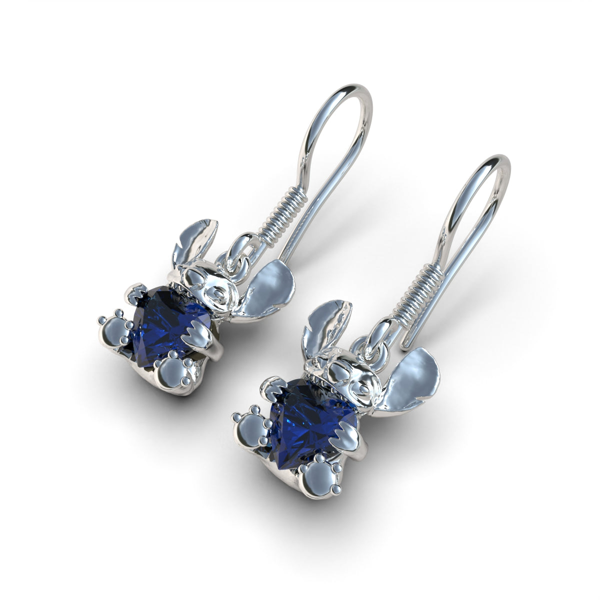 Aretes Stitch con piedra en plata 950