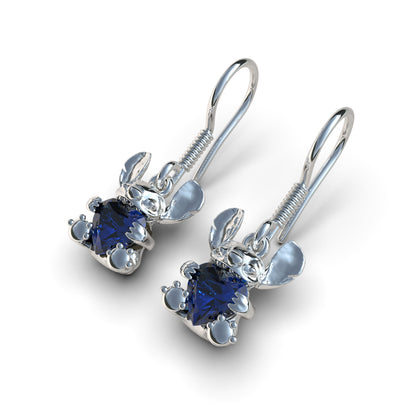 Aretes Stitch con piedra en plata 950