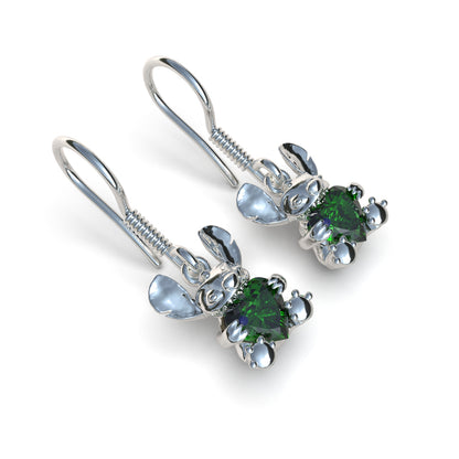Aretes Stitch con piedra en plata 950