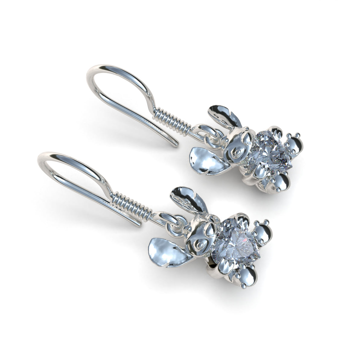 Aretes Stitch con piedra en plata 950