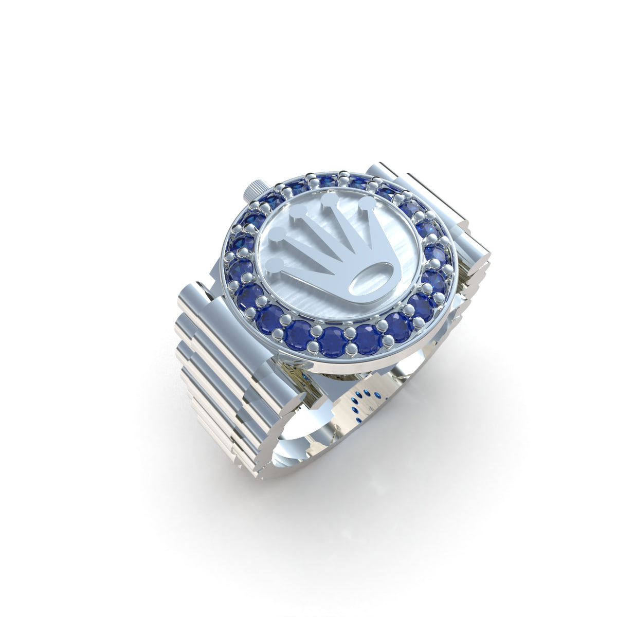 Anillo para hombre con piedras en plata 950 – Rolex