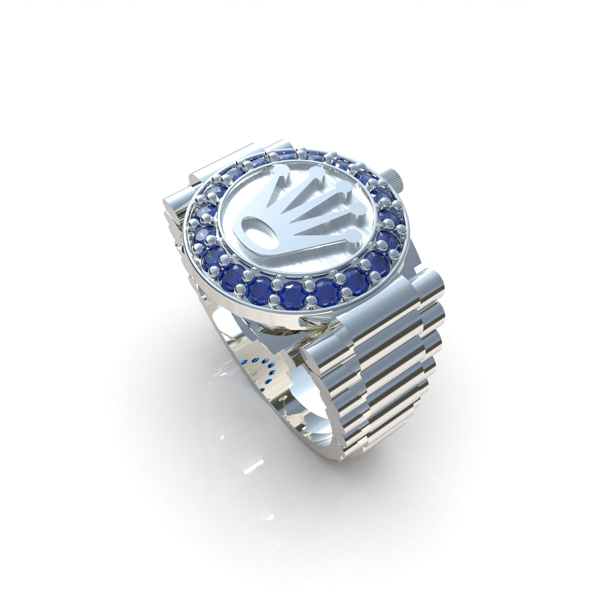 Anillo para hombre con piedras en plata 950 – Rolex