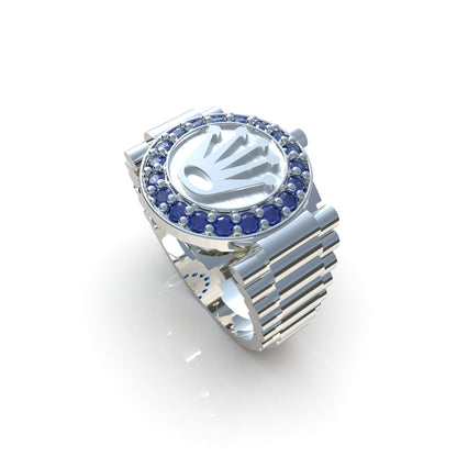 Anillo para hombre con piedras en plata 950 – Rolex