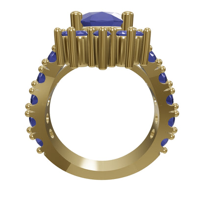 Anillo con piedra oval en plata 950 – Ovale