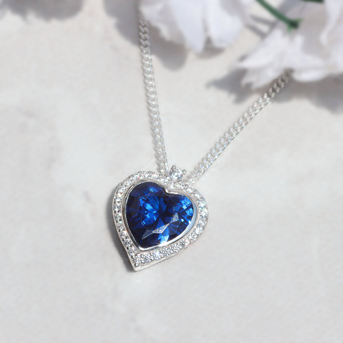 Collar corazón del mar con piedra en plata 950, hecho a mano en Perú – Luya Joyería (foto 3)