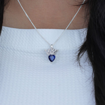 Crown and heart necklace