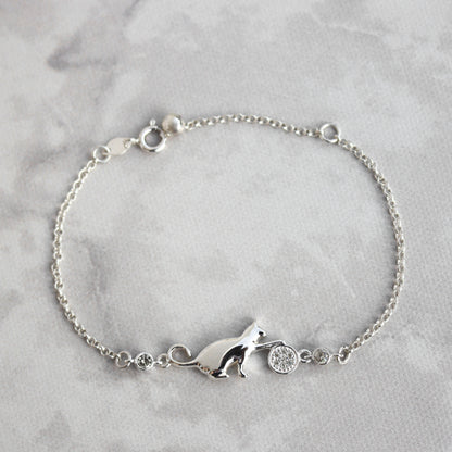 950 Silver Cat Bracelet | Handmade | Luya Jewelry